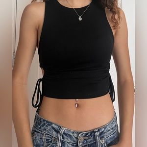 zara cut out drawstring top!